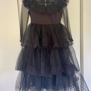 Black Layered Kids Dress - Sz 12